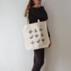 Tote Bag with Printed Flower Vase