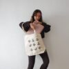 Tote Bag with Printed Flower Vase
