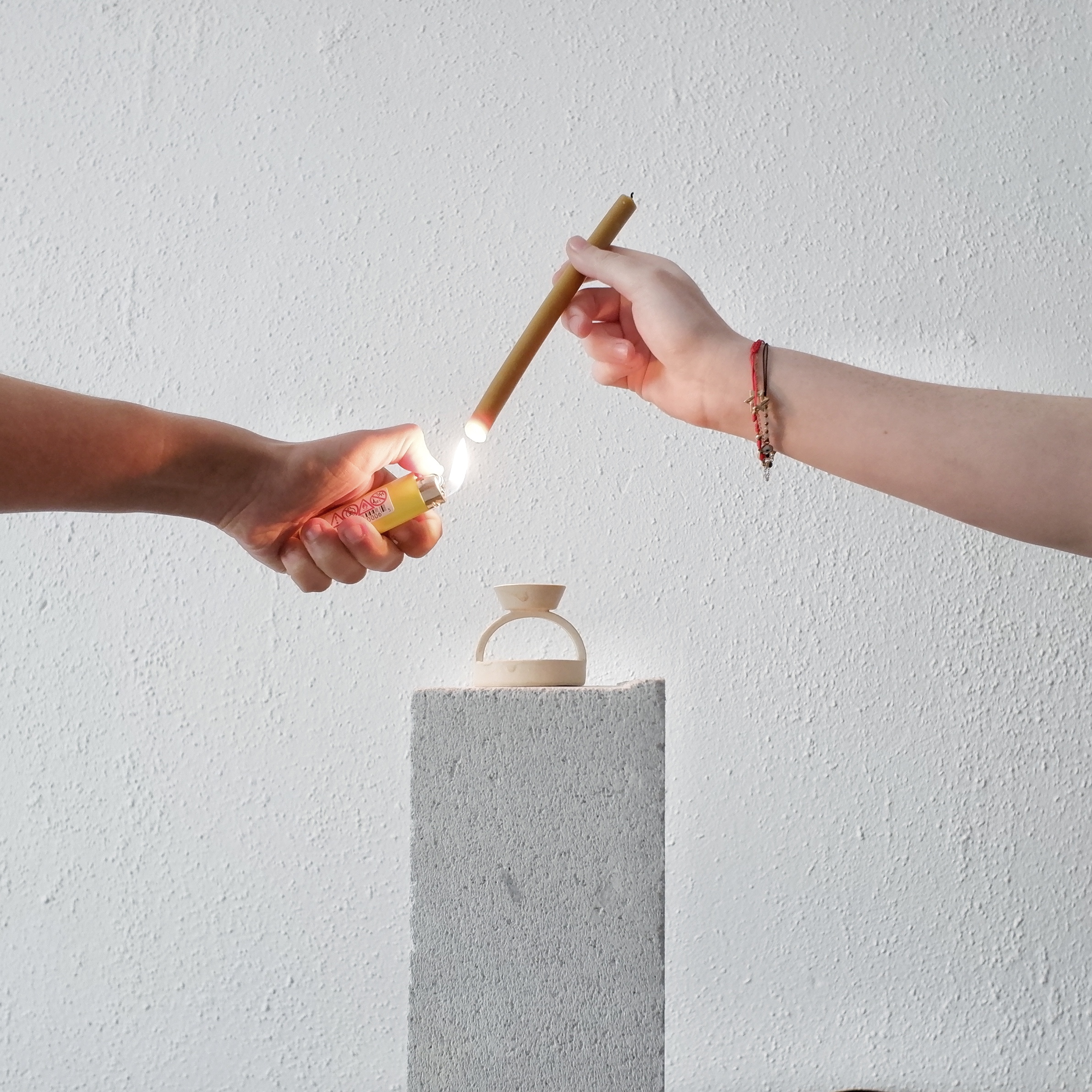 how to safely attach your taper candles to your ceramic candle holder